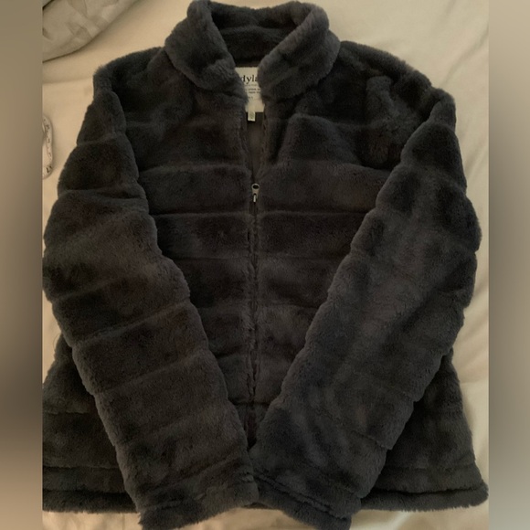 Dylan Dark Gray Teddy Jacket - Picture 4 of 12